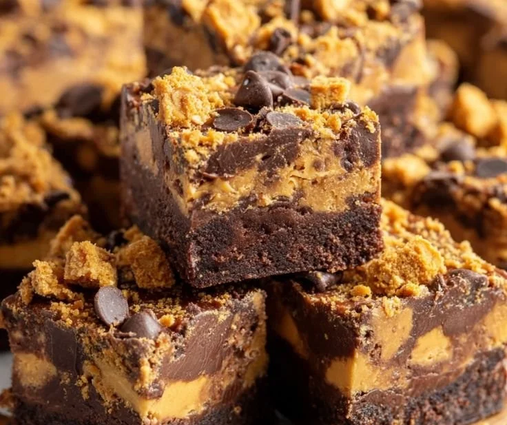 Delicious Butterfinger Chocolate Fudge Squares ready to be enjoyed