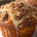 Freshly baked coffee cake muffins with cinnamon streusel topping