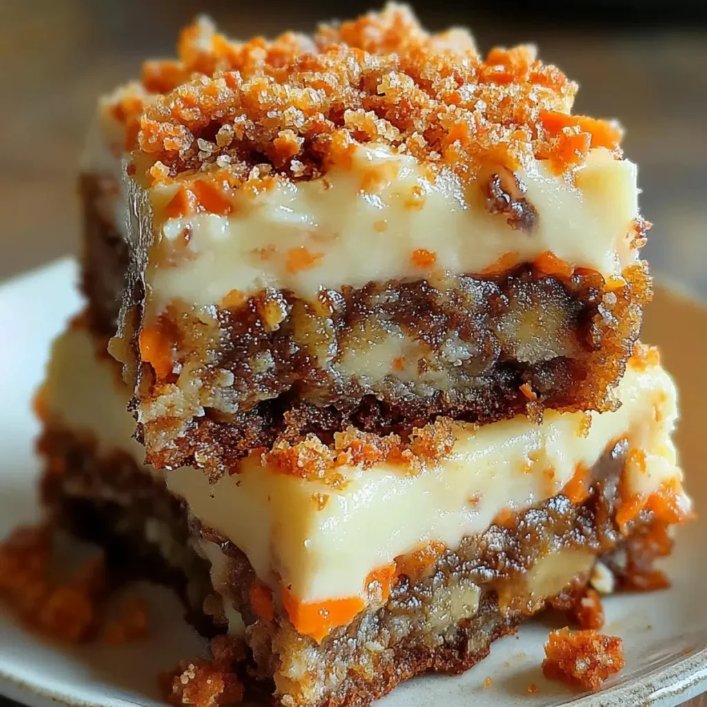 Delicious cream cheese bars inspired by classic carrot cake