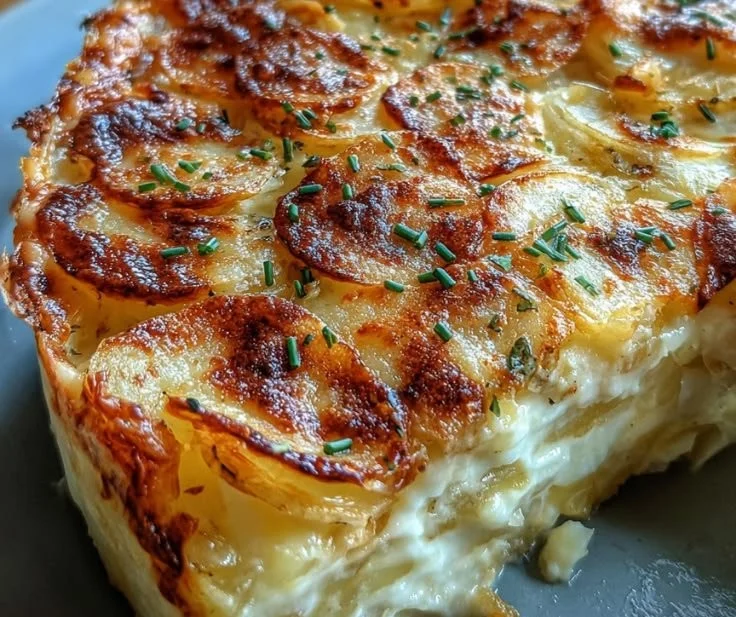 Creamy cheese and potato pie baked to golden perfection