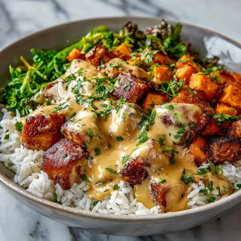 Healthy chicken and sweet potato bowls for a nutritious meal