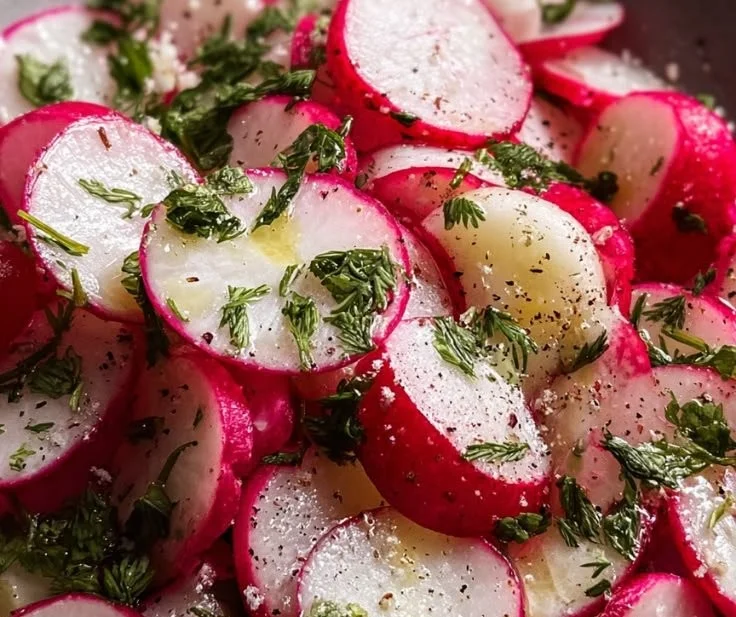 Gordon Ramsay-inspired radish salad with vibrant ingredients and fresh flavors.