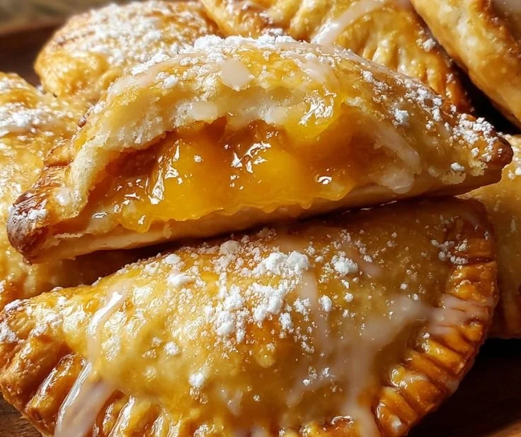 Delicious peach hand pies with flaky crust and juicy peach filling