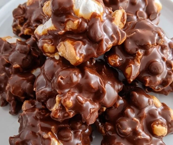Delicious Peanut Marshmallow Clusters with crunchy peanuts and soft marshmallows.