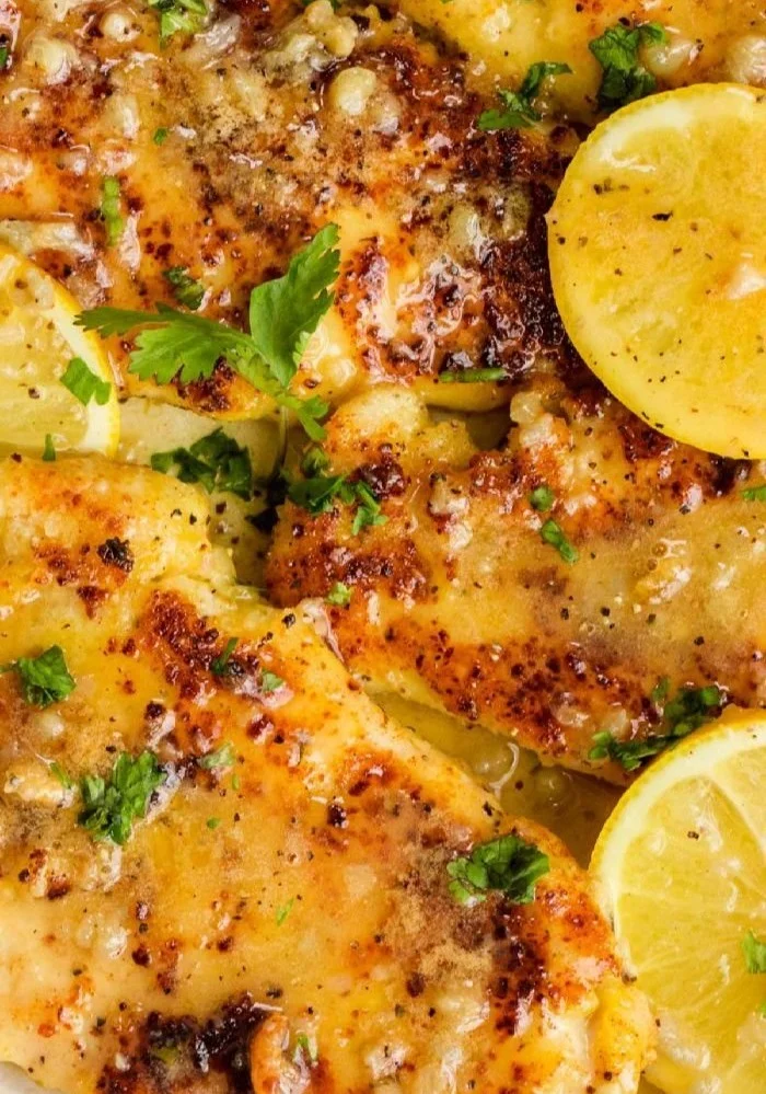 Delicious quick and easy lemon chicken dish served with fresh herbs