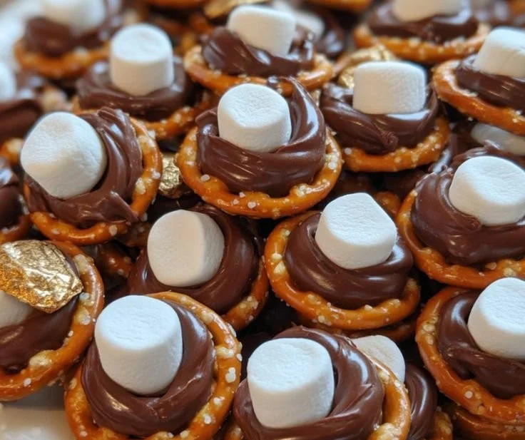 Delicious homemade S’mores Pretzel Bites with chocolate and marshmallows