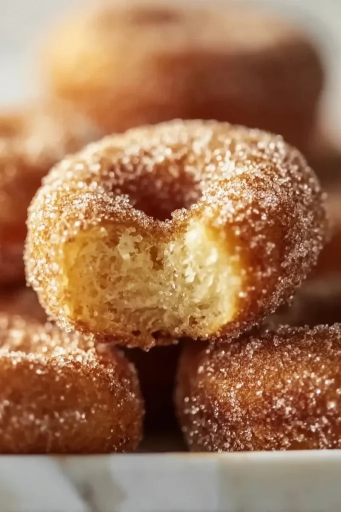 Delicious sweet churro donut bites served on a plate