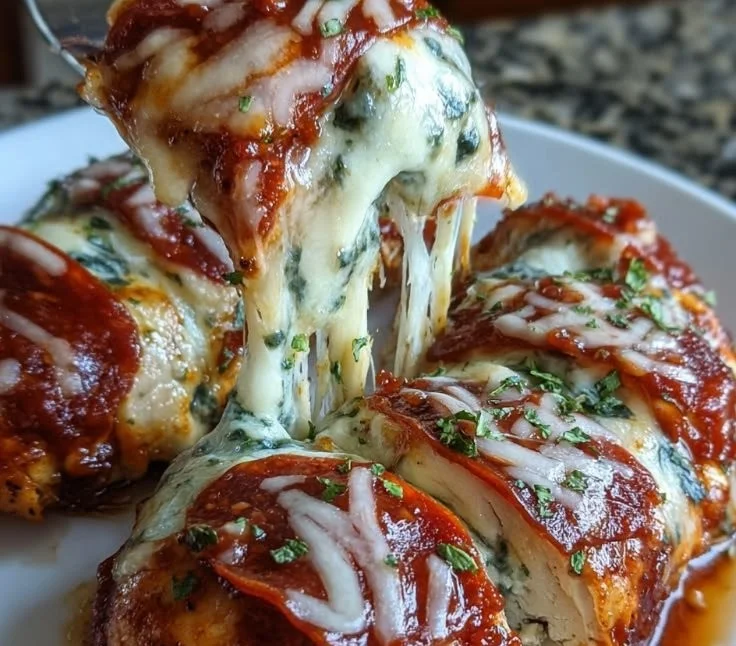 5-Ingredient keto pizza chicken dish with cheese and toppings