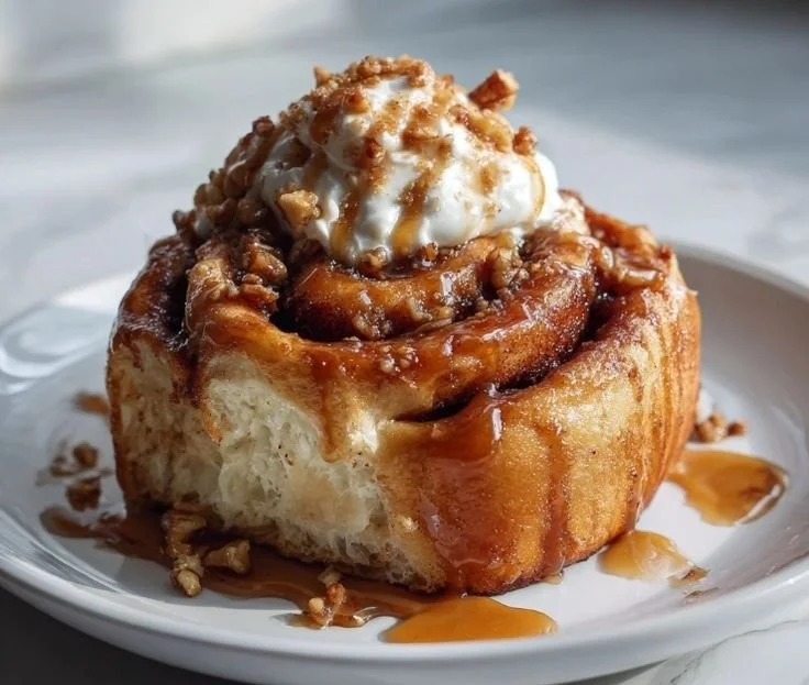 Delicious apple pie cinnamon rolls topped with icing and cinnamon sugar