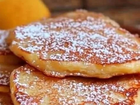 Delicious apple yogurt pancakes stacked on a plate
