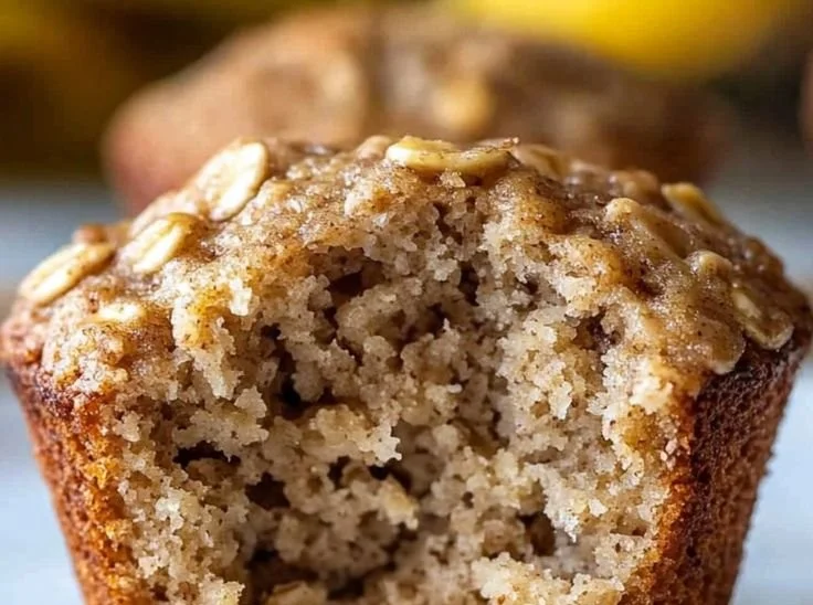 Baked banana oatmeal muffins on a cooling rack, perfect for a healthy snack.