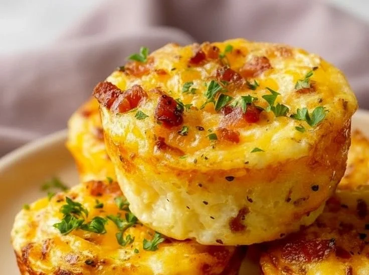 Cheesy Cottage Cheese Egg Bites in Muffin Tin for a healthy snack