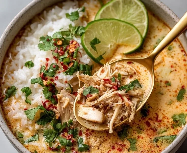 Delicious Coconut Chicken and Rice in a one-pan dish