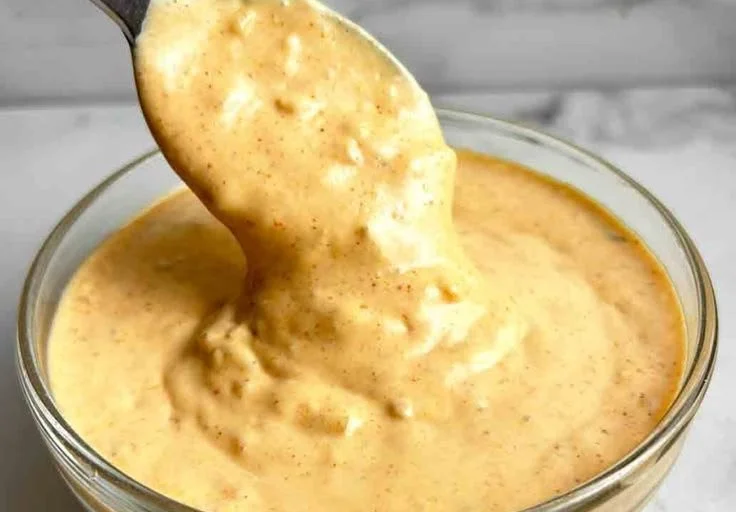 Homemade Big Mac sauce in a small bowl for burgers and fries.