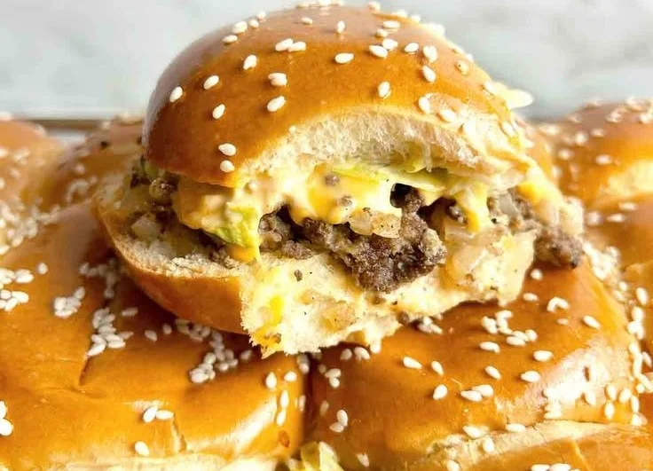 Homemade Big Mac Sliders on a plate
