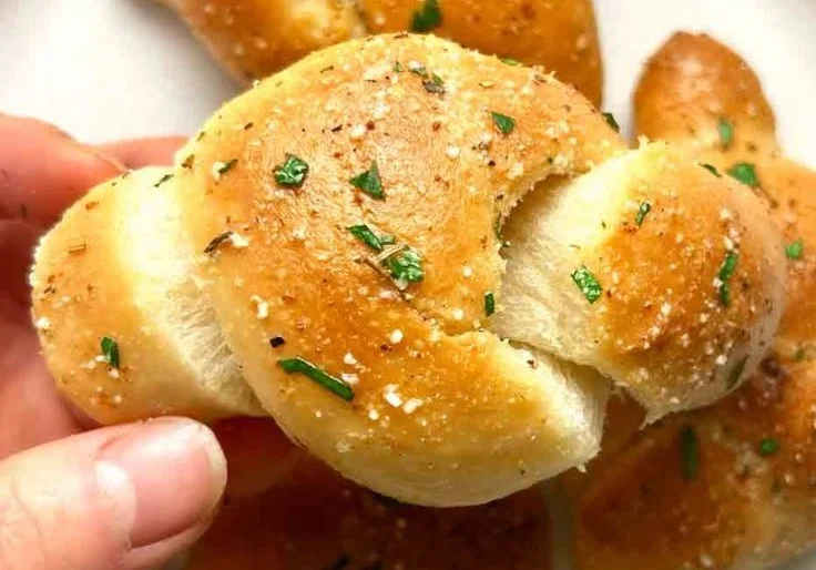 Delicious sourdough garlic knots fresh out of the oven