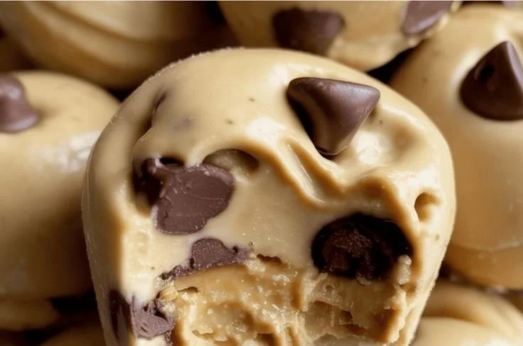 Frozen Greek Yogurt and Peanut Butter Bites served in a bowl