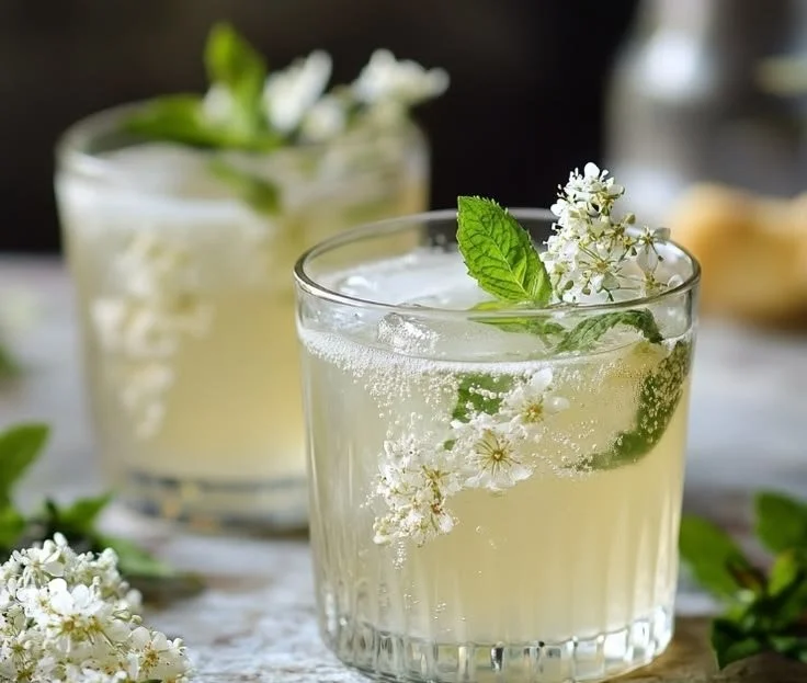 A refreshing Gin and Elderflower Smash cocktail served in a glass with garnishes.
