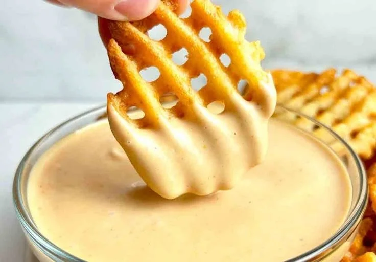 Homemade Chick-fil-A sauce in a jar with dipping spoon