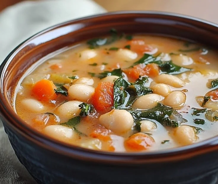 A warm bowl of Tuscan soup inspired by Ina Garten's recipe, perfect for winter meals.