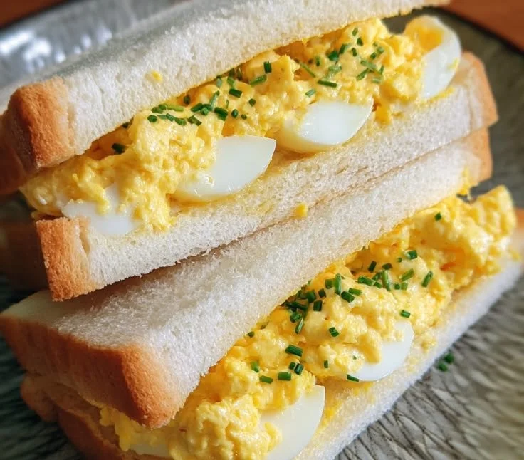 Japanese egg sandwich sando featuring creamy egg filling and fluffy bread.