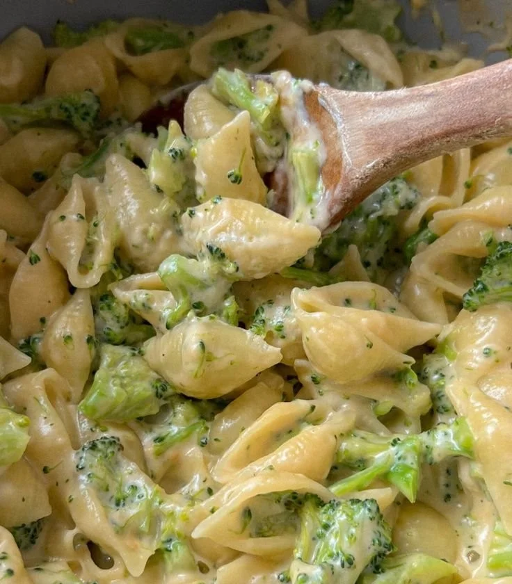 Creamy one-pot broccoli mac and cheese served in a bowl