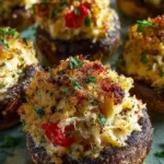 Delicious Ruth's Chris Crab-Stuffed Mushrooms appetizer