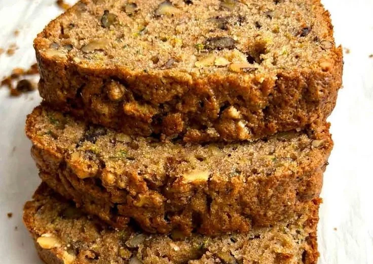 Deliciously moist sourdough discard zucchini bread fresh from the oven