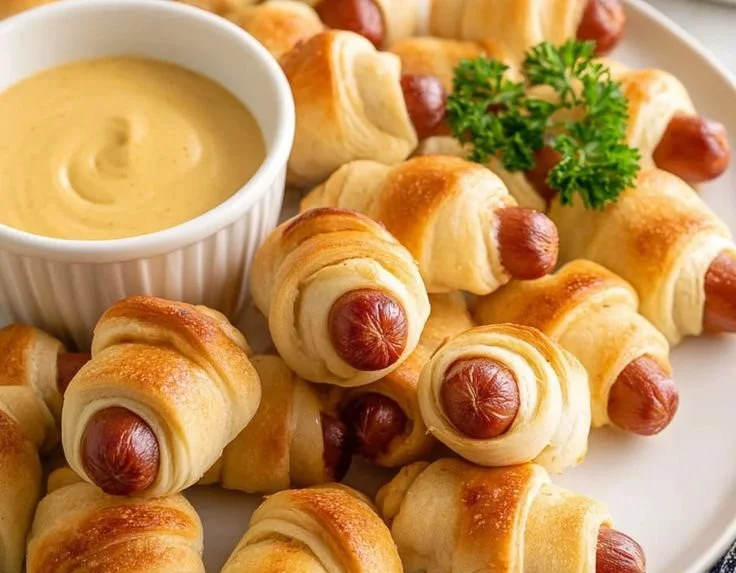 Beef pigs in a blanket served as game day snacks
