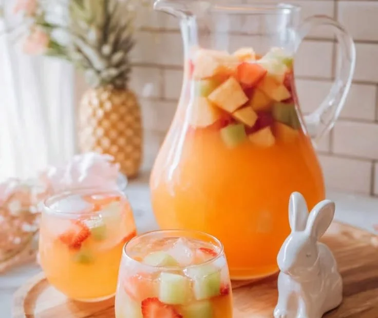 Colorful Easter Punch ready for serving at a festive gathering