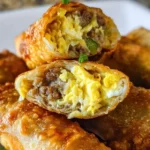 Delicious homemade breakfast egg rolls filled with eggs and veggies