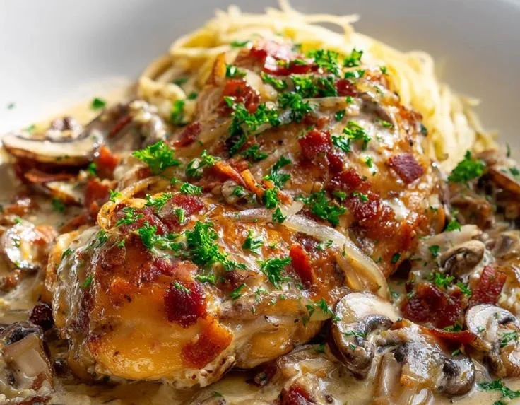 Delicious Chicken Riesling dish inspired by Cheesecake Factory recipe