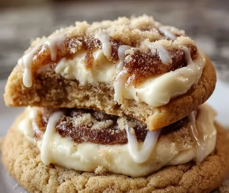 Delicious Cinnamon Roll Cheesecake Cookies fresh out of the oven