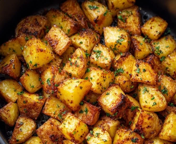 Delicious crispy air fryer potatoes served in a bowl
