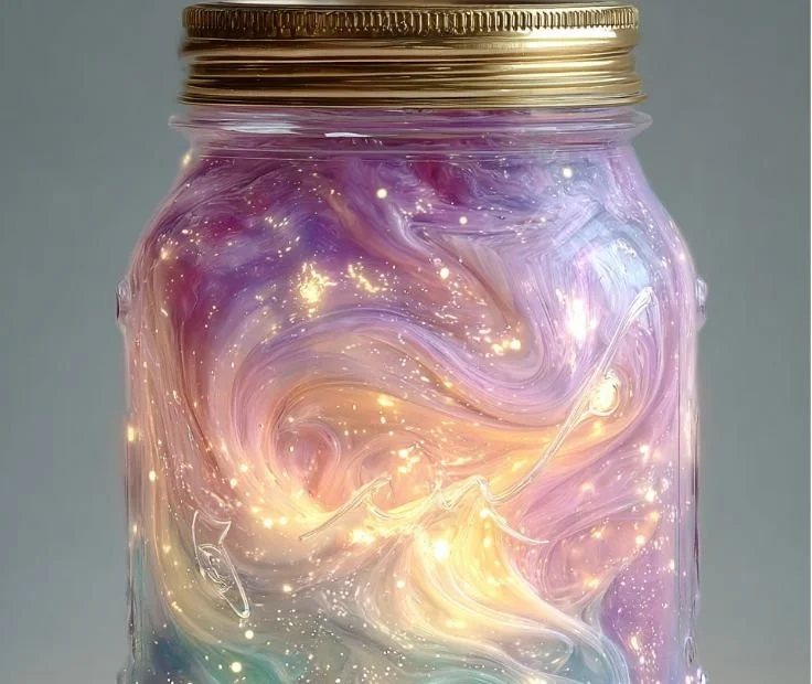 DIY cotton candy glow jars for magical home decor