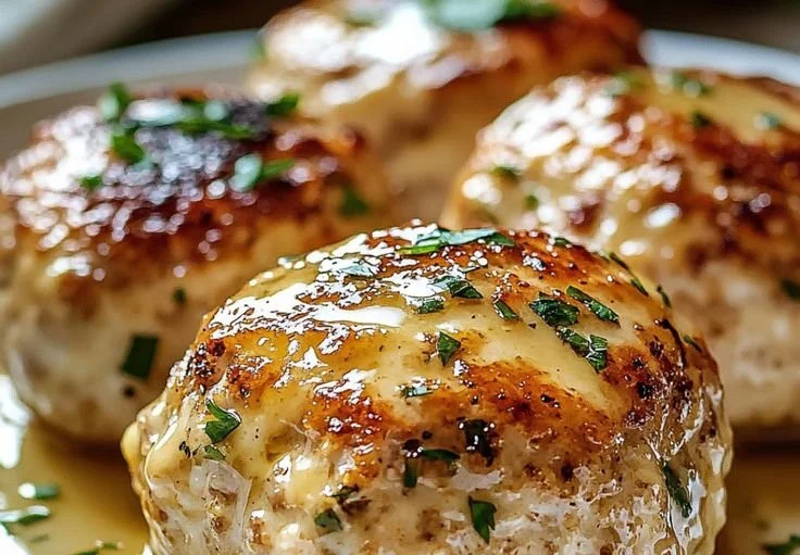 Delicious Garlic Parmesan Chicken Meatloaf served with herbs and spices.