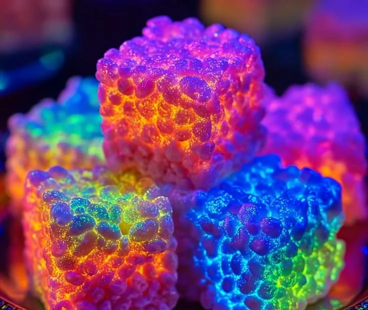 Glow-in-the-Dark Rice Krispies Treats for Halloween or fun parties