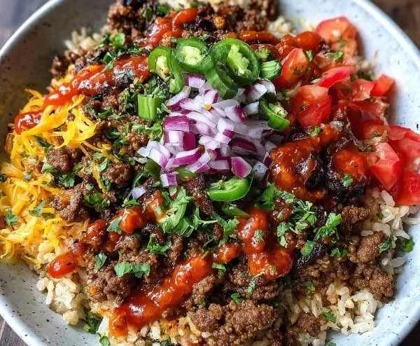 Healthy Ground Beef Power Bowls rich in protein and nutrients