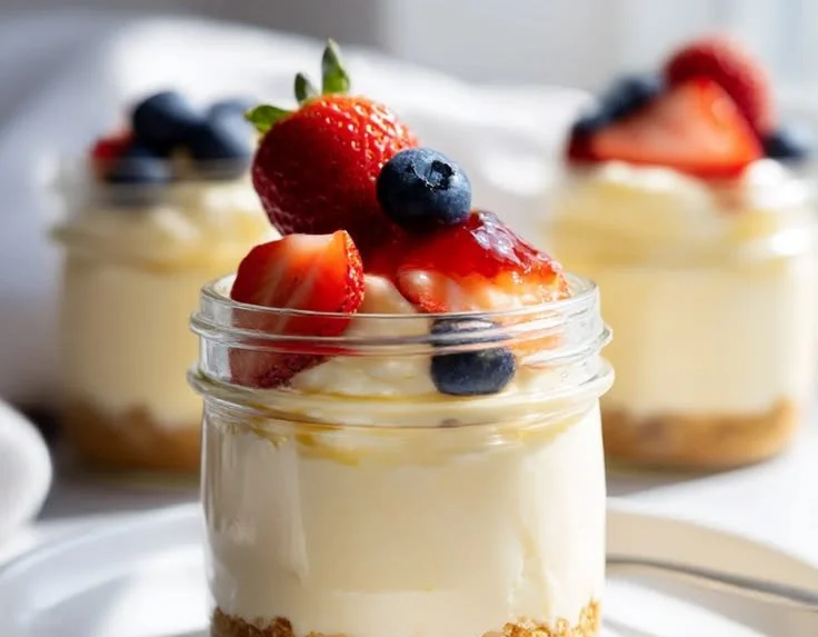 Healthy protein cheesecake jars for guilt-free dessert