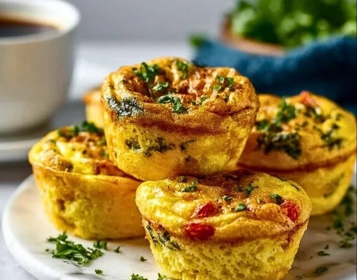 High-protein egg bites freshly made with eggs and vegetables