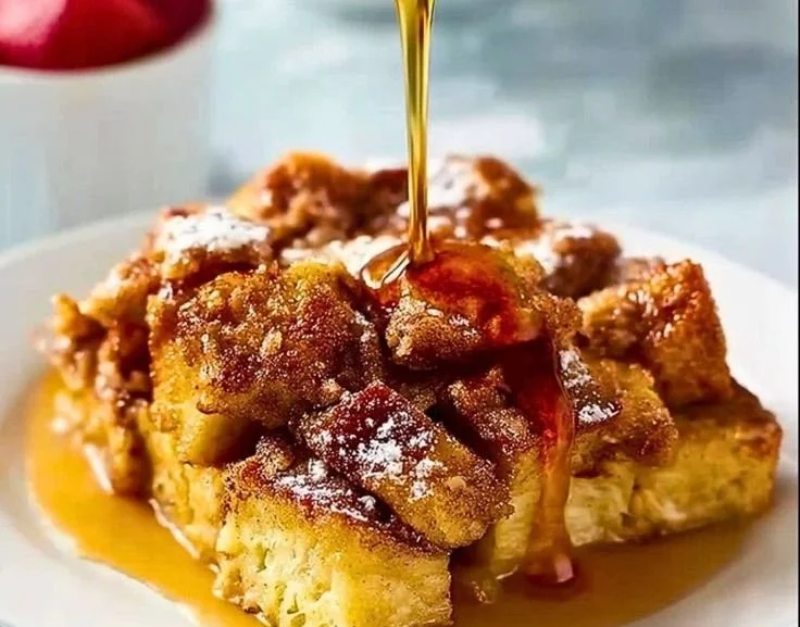 Delicious French Toast Casserole baked to perfection with a golden crust