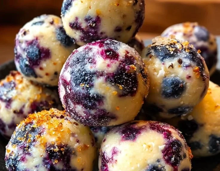 Lemon Blueberry Cottage Cheese Protein Bites Snack, a healthy protein-packed treat