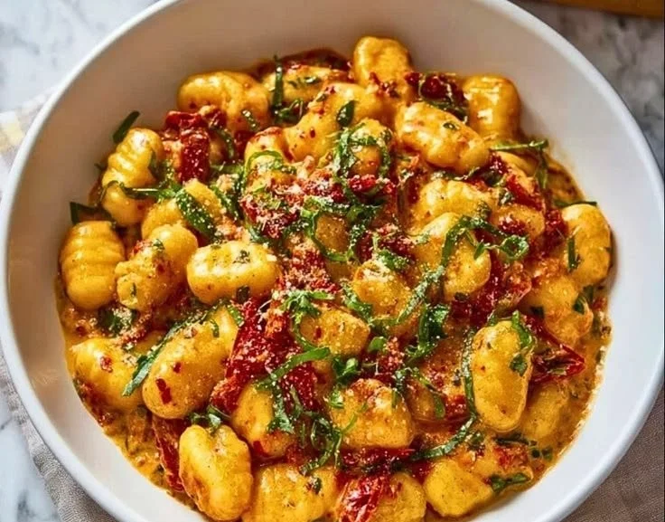 Delicious Marry Me Gnocchi served with creamy sauce and garnished with herbs