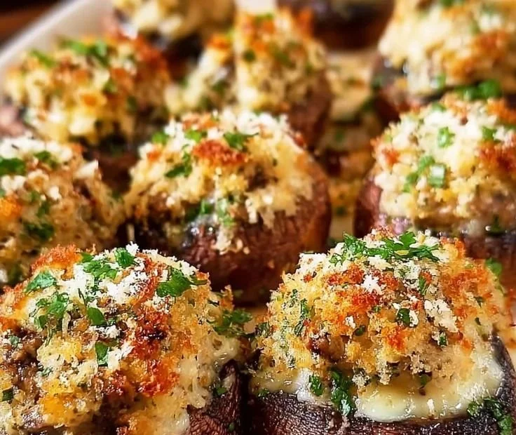 Delicious Olive Garden stuffed mushrooms served on a platter