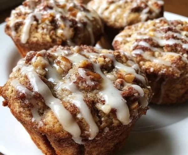 Protein-packed cinnamon roll muffins fresh from the oven