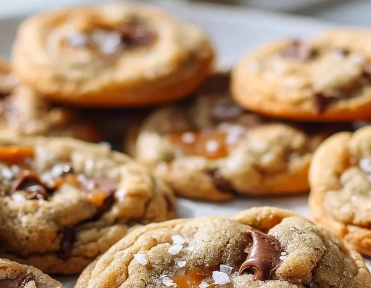 Delicious salted caramel cookies fresh from the oven