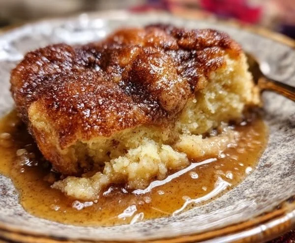 Warm gooey cinnamon snickerdoodle cobbler topped with cinnamon sugar