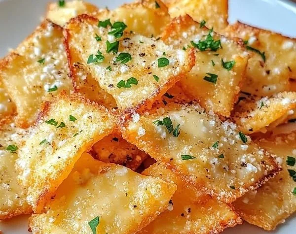 Homemade Cottage Cheese Chips on a plate, healthy snack option.