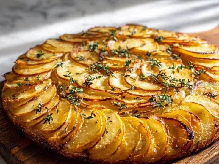 Crispy potato galette with golden crust and tender potatoes