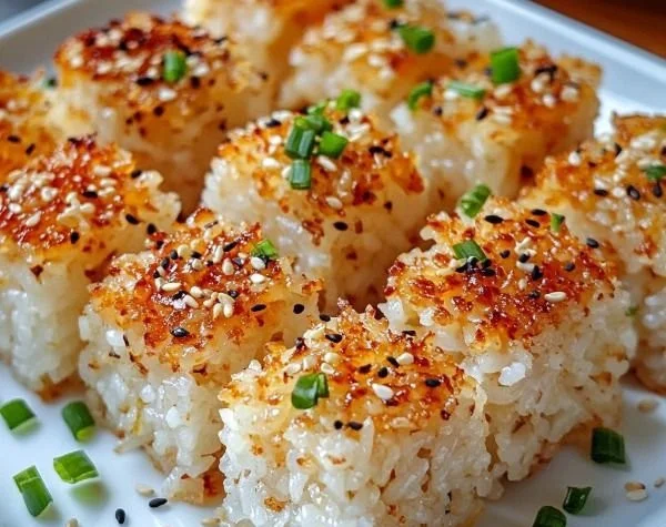 Crispy rice dish served in a bowl with fresh herbs and spices